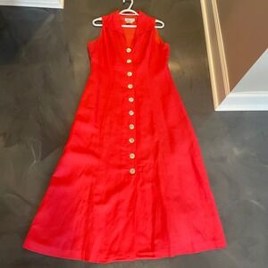 Coldwater Creek Scarlet Button-Down Maxi Dress